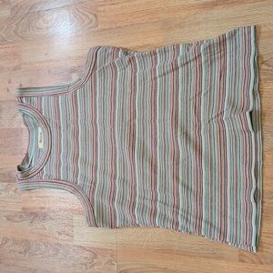 High neck stripe tank